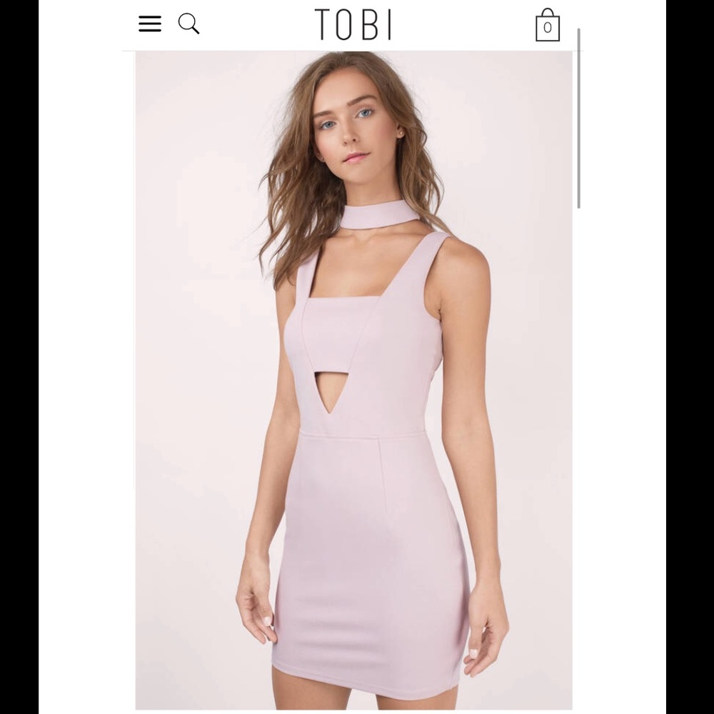 Mauve Choker Bodycon Dress